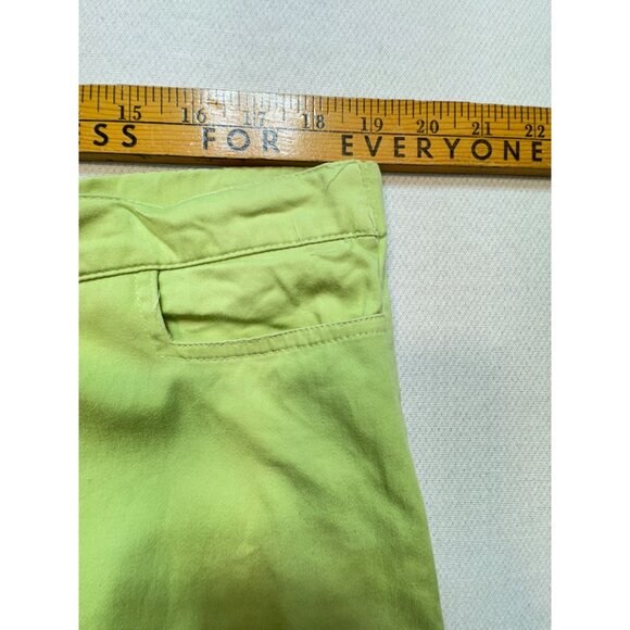 Sea Suns Women’s Capri Pants Flat Front Size Large Lime Green Relaxed Fit Casual - Picture 8 of 12